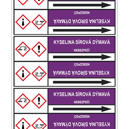 Značení potrubí, kyselina sírová dýmavá